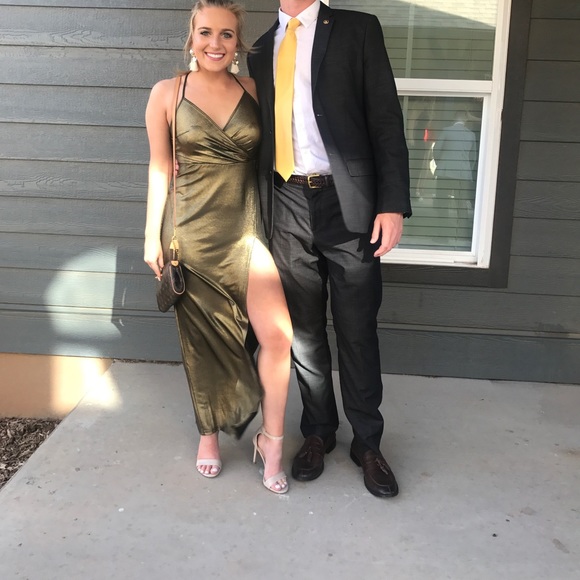 Revolve Jessa Maxi Dress in gold - Picture 2 of 3